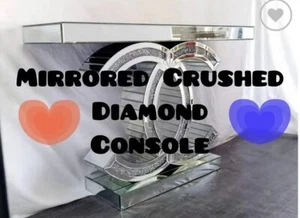 Luxury Mirrored Crushed Diamond Console Hallway Table Living Room Beautiful - Picture 1 of 1