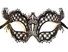 Katherine Venetian Black Metal Filigree Masquerade Mask with Diamantes Halloween
