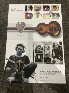 Paul McCartney Royal Mail, neue Medaille Ersttag Briefmarkenhüllen x 2 siehe Bilder. - Bild 1 von 14