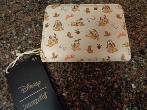 Disney Baby Pluto Reißverschluss Geldbörse Loungefly Allover Print Neu mit Etikett - Bild 1 von 14