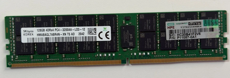 SK HYNIX 128G 4DRX4 PC4-3200AA HMABAGL7ABR4N-XN  ECC SERVER RAM - Image 1 of 1