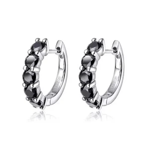 Women's 2.00CT Round Cut Lab-Created Diamond Hoop Earrings 14K White Gold Plated - Picture 1 of 11
