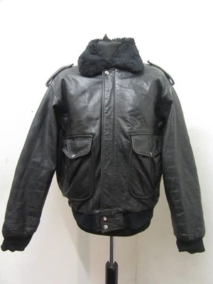 VINTAGE WINCH LEATHER A-2 BOMBER MOTORCYCLE JACKET SIZE UKXL + LINER & COLLAR - Image 1 of 4