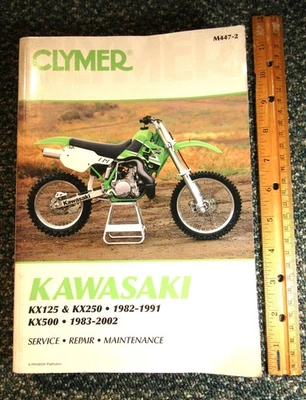 Clymer Kawasaki KX125 & KX250 1982-1991 & KX500 1983-2002 Service Manual ~M447-2 - image 1 of 4