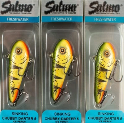 (LOT OF 3) SALMO CHUBBY DARTER 5 SINKING 1/3OZ QCD123 ICE PERCH D8109 - Image 1 of 2