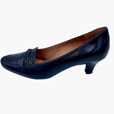 Zapatos de vestir Naturalizer de cuero negro mocasines tacón de gatito talla 8,5 M Foto 1 de 4