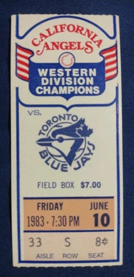 6/10/83 June 10th 1983 Bluejays vs Angels Ticket Stub Reggie Jackson HomeRun#475 - Image 1 of 4