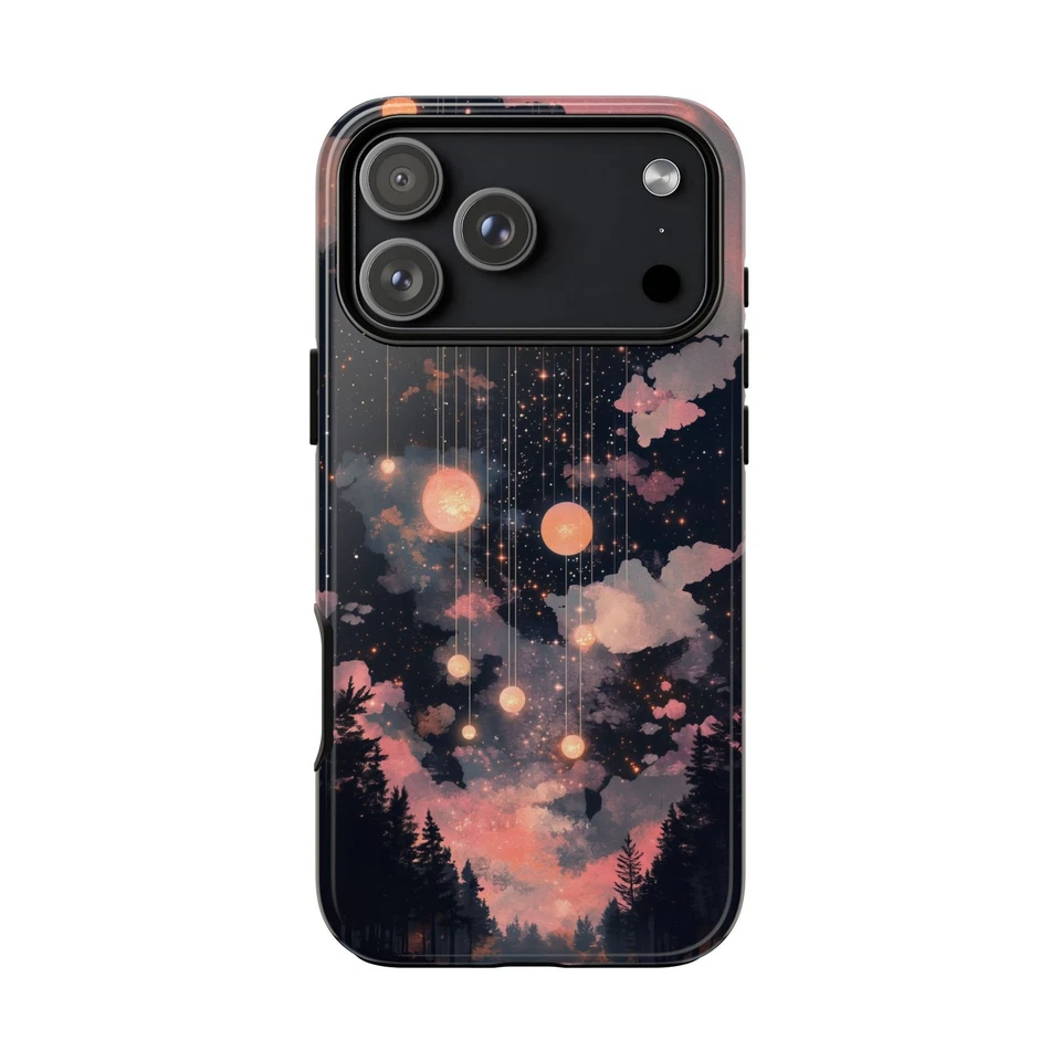 Phone Ink Case for iPhone / Galaxy / Pixel – Ethereal Night Sky Floating Orbs - Image 1 of 1