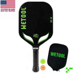 Edgeless Pickleball Paddle Carbon Fiber Thermoformed Unibody Textured w/ Cover - Picture 1 of 10