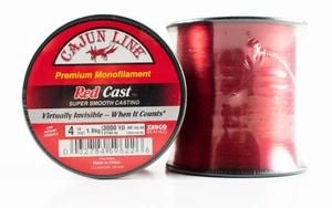 CAJUN LINE RED CAST MONOFILAMENT 3000YD CLCASTQ4B 4LB LINE - Picture 1 of 3