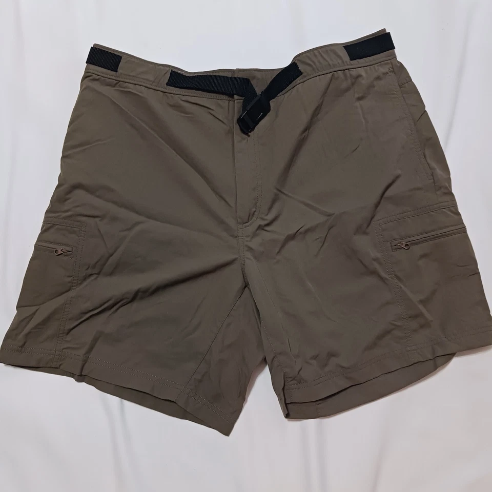 Pantalones Cortos Quest Para Hombre Marrón/Verde Carga Bolsillos con Cremallera Nylon Cinturón Senderista Utilidad XL Foto 1 de 4