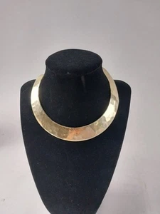 Choker Necklace Hammered Metal Brutalist Gothic Style Torcs Necklace - Picture 1 of 8