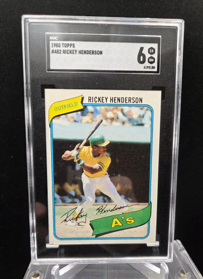 1980 Topps Rickey Henderson Rookie Card SCG 6 #482 (RC) - Image 1 of 2
