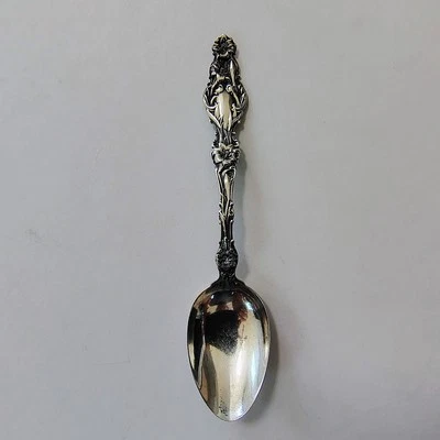 古董纯银白莲茶匙 5.5 英寸 — 第 1/3 张图片