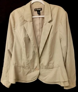Lane Bryant 28 Jacke beige gefüttert Elasthan Stretch Einknopf Karriere - Bild 1 von 6