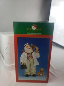 Tierarzt Weihnachtsmann Figur Kurt S Adler 10" groß Welpe Kätzchen Kardinal - Bild 1 von 5