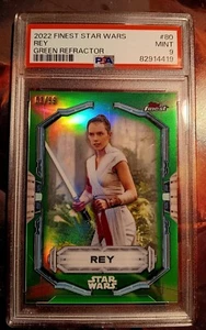 REY PSA 9 2022 Topps Finest Star Wars Green Refractor #80 63/99 - Picture 1 of 1