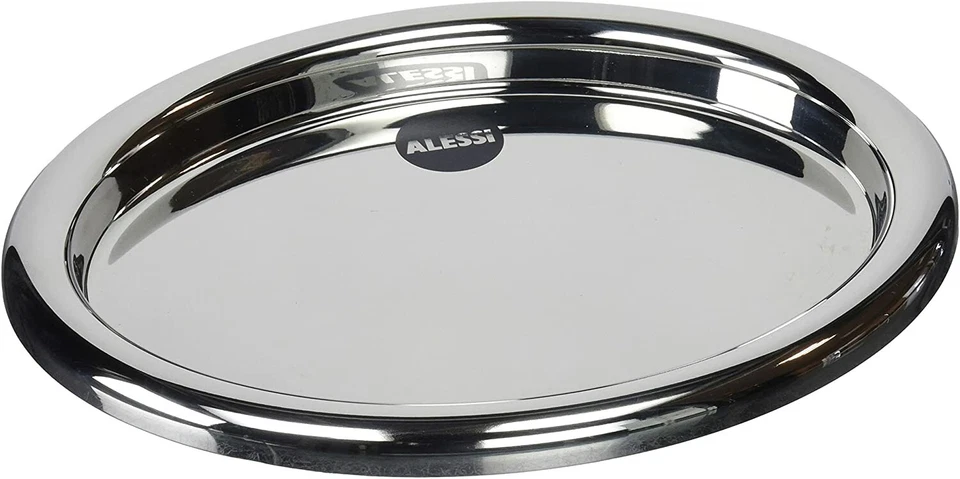 Vassoio ALESSI Ovale JH02/46 in Acciaio Inossidabile 18/10 Lucido Ø 46 cm - Tray - Immagine 1 di 4
