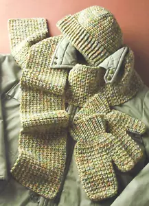 COZY Women & Men's Hat Scarf & Mittens Set/ Crochet Pattern INSTRUCTIONS ONLY - Imagen 1 de 2