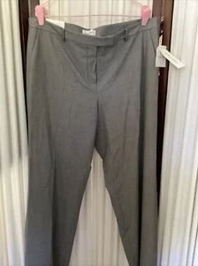 Calvin Klein Women's Modern Fit Dress Pants Size 16x33.5”Light Gray Plaid Slacks - Picture 1 of 13