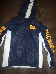 MICHIGAN U OF M VERY RARE SHERPA ANORAK WINDBREAKER HOODIE VICTORIAS SECRET PINK - Picture 1 of 4