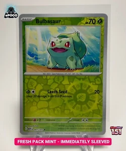 Bulbasaur 001/165 Reverse Holo Pokemon TCG: 151 Karten MINT HEUTE VERSENDET 🍃 - Bild 1 von 2