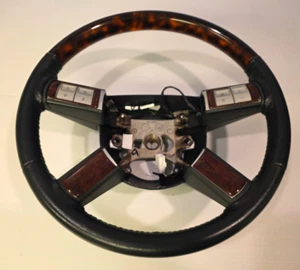 2005 2006 Chrysler 300 Leather Wrapped Steering Wheel Seasmlt Green/Black - Picture 1 of 22