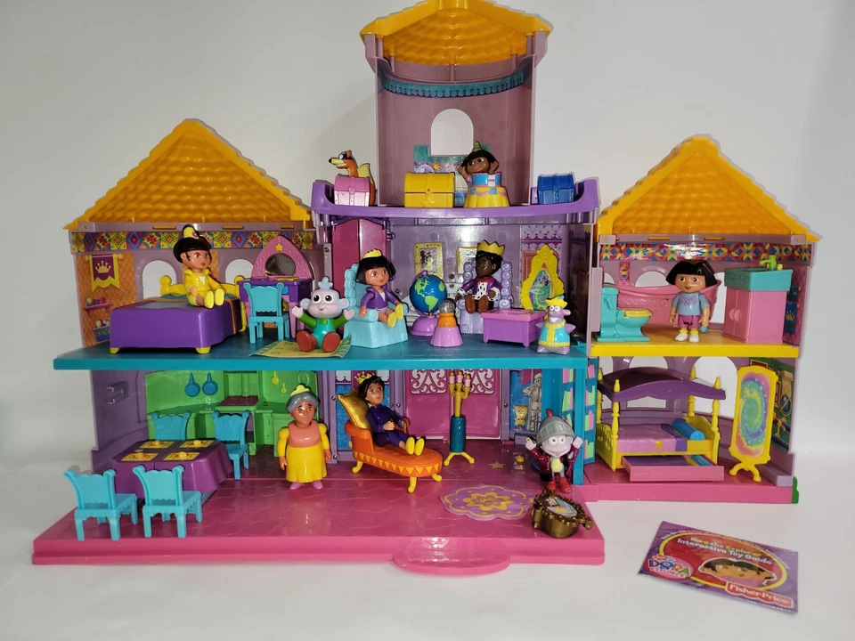 Dora The Explorer Magical Kingdom Palace Castle Dollhouse 43 Pcs Dolls Furniture - Image 1 of 4