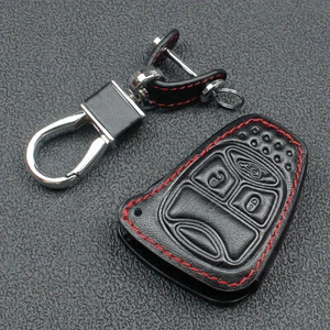 Leather Remote Key Fob Keyless Cover For Jeep Liberty Compass Patriot Wrangler - Picture 1 of 4