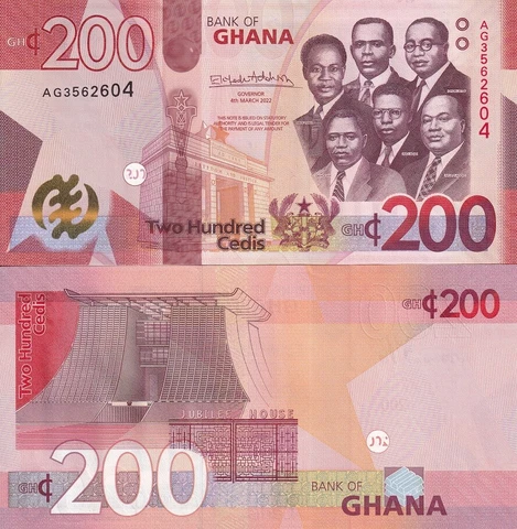 Ghana 200 CEDIS 2022 P 51 New Date UNC Cover