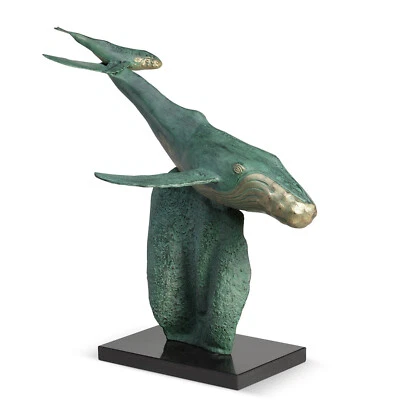 Humpback Whale Diving Lessons Statue Sculpture Ocean 22 In ~ SPI Home 51201 - Image 1 of 4
