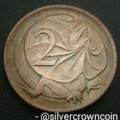 Australia 🇦🇺 2 Cents 1976. KM#63. Two Pence coin. Frill-necked Lizard. Animals - Image 1 of 4