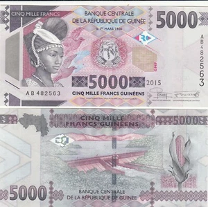 L002 BILLETE GUINEA 5.000 FRANCOS 2015 P-49a SIN CIRCULAR - Imagen 1 de 1