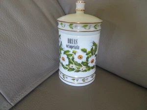ancien pot à pharmacie en opaline décor de fleur Vieux Rouen ( 17 cm) - Picture 1 of 5