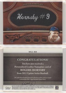 2011 Topps Manufactured Glove Leather Nameplate Black /99 Rogers Hornsby HOF