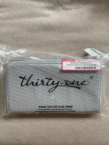 Thirty-One ThirtyOne 31 All About Benjamins Geldbörse NEU Whisper Grey Basketweave - Bild 1 von 1