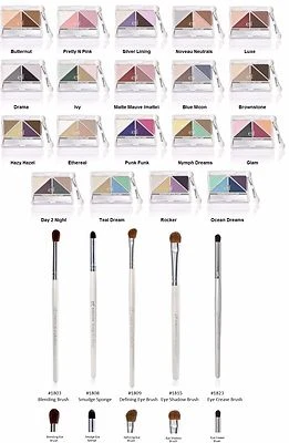 e.l.f. Brightening Eye Color Quad PICK YOUR COLOR w/ set of 5 Eye Brushes NEW! - Image 1 of 3