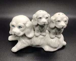 Vintage Hund mit Welpen Salz und Pfefferstreuer - Bild 1 von 6
