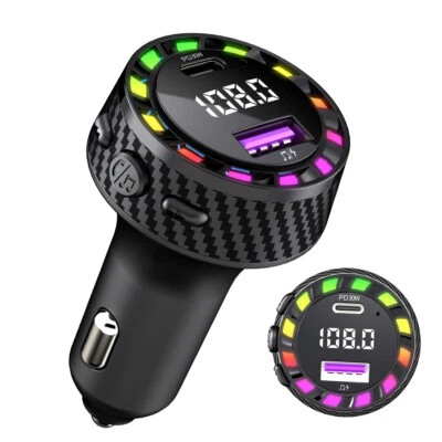 FM Transmitter Bluetooth 5.3 KFZ Auto Radio MP3 Player USB Ladegerät Adapter Neu - Bild 1 von 4