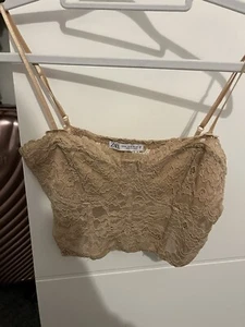 zara Lace Crop Top M - Picture 1 of 3