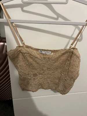 zara Lace Crop Top M - Image 1 of 3