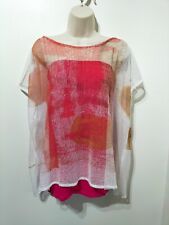 Save The Queen Loose Mesh Knit Layer Top S 10 Boat Neck