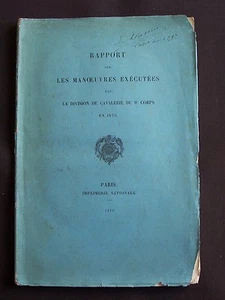 Rapport sur les manoeuvres exécutées par la division de cavalerie du 9e corps en - Imagen 1 de 1