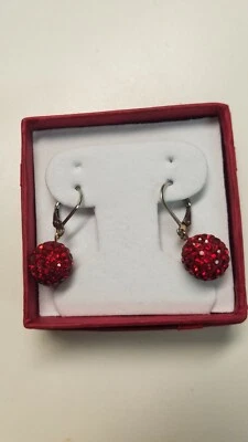 Pendiente bola cristal pavé Shamballa 12 mm con palanca acero inoxidable Foto 1 de 4