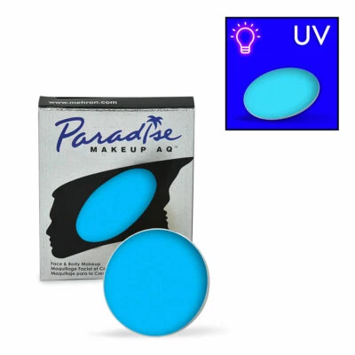 Maquillaje Mehron Paradise AQ Neón Brillo UV_rostro, pintura corporal_recarga de pastel de color 7 gm~NUEVO Foto 1 de 4
