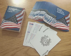 VTG 1993 Proud To Be An American Plastic Coated US Flag Playing Cards Poker 359 - Picture 1 of 7