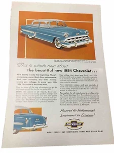 Checy Chevrolet Vintage Car Ad Bel Air 4 Door GM Automotive Old advertisement - Photo 1/10