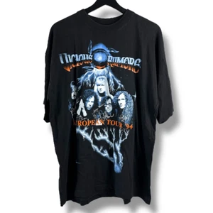 Vintage Vicious Rumors Band 1994 Tour Tee Shirt Black Plug In Hang On Size XL - Picture 1 of 4