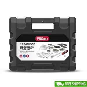 113 Pcs Mechanics Tool Set 1/4 3/8 Drive SAE Socket Wrench Kit DIY Repairs New - Picture 1 of 8