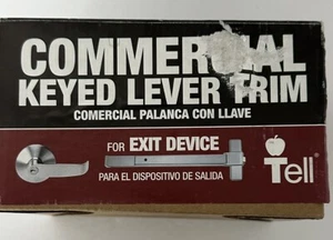 TELL CTL881 Storeroom Lever Trim for 8000 Series Exit Devices US26D Satin Chrome - Picture 1 of 3